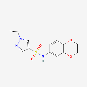 molecular formula C13H15N3O4S B6137585 N-(2,3-dihydro-1,4-benzodioxin-6-yl)-1-ethyl-1H-pyrazole-4-sulfonamide 