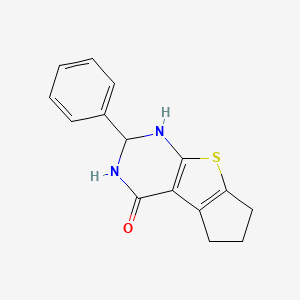 molecular formula C15H14N2OS B6137593 2-phenyl-1,2,3,5,6,7-hexahydro-4H-cyclopenta[4,5]thieno[2,3-d]pyrimidin-4-one 