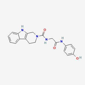 molecular formula C20H20N4O3 B6137603 N-{2-[(4-hydroxyphenyl)amino]-2-oxoethyl}-1,3,4,9-tetrahydro-2H-beta-carboline-2-carboxamide 