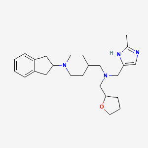 molecular formula C25H36N4O B6137607 1-[1-(2,3-dihydro-1H-inden-2-yl)-4-piperidinyl]-N-[(2-methyl-1H-imidazol-4-yl)methyl]-N-(tetrahydro-2-furanylmethyl)methanamine 