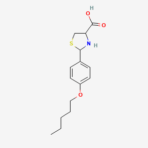 molecular formula C15H21NO3S B6137621 2-[4-(pentyloxy)phenyl]-1,3-thiazolidine-4-carboxylic acid 