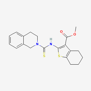 molecular formula C20H22N2O2S2 B6137626 methyl 2-[(3,4-dihydro-2(1H)-isoquinolinylcarbonothioyl)amino]-4,5,6,7-tetrahydro-1-benzothiophene-3-carboxylate 
