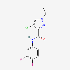 molecular formula C12H10ClF2N3O B6137630 4-chloro-N-(3,4-difluorophenyl)-1-ethyl-1H-pyrazole-3-carboxamide 