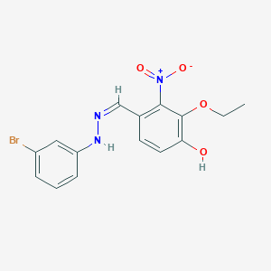 molecular formula C15H14BrN3O4 B6137647 3-ethoxy-4-hydroxy-2-nitrobenzaldehyde (3-bromophenyl)hydrazone 