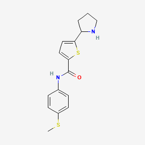 molecular formula C16H18N2OS2 B6137686 N-[4-(methylthio)phenyl]-5-(2-pyrrolidinyl)-2-thiophenecarboxamide trifluoroacetate 