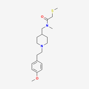 molecular formula C19H30N2O2S B6137692 N-({1-[2-(4-methoxyphenyl)ethyl]-4-piperidinyl}methyl)-N-methyl-2-(methylthio)acetamide 