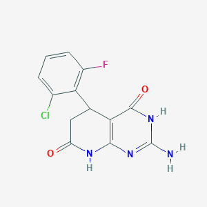 molecular formula C13H10ClFN4O2 B6137707 2-amino-5-(2-chloro-6-fluorophenyl)-5,8-dihydropyrido[2,3-d]pyrimidine-4,7(3H,6H)-dione 