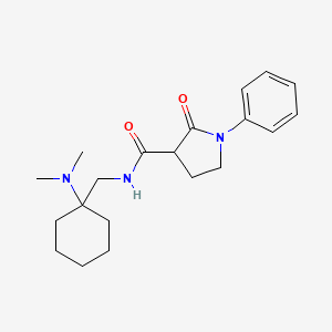 molecular formula C20H29N3O2 B6137714 N-{[1-(dimethylamino)cyclohexyl]methyl}-2-oxo-1-phenyl-3-pyrrolidinecarboxamide 