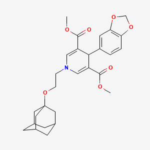 dimethyl 1-[2-(1-adamantyloxy)ethyl]-4-(1,3-benzodioxol-5-yl)-1,4-dihydropyridine-3,5-dicarboxylate