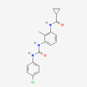 molecular formula C18H18ClN3O2 B6137748 N-[3-({[(4-chlorophenyl)amino]carbonyl}amino)-2-methylphenyl]cyclopropanecarboxamide 