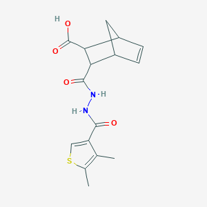 molecular formula C16H18N2O4S B6137752 3-({2-[(4,5-dimethyl-3-thienyl)carbonyl]hydrazino}carbonyl)bicyclo[2.2.1]hept-5-ene-2-carboxylic acid 