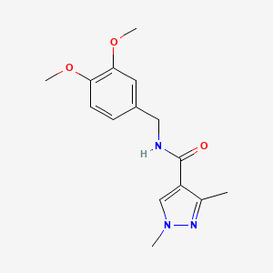 molecular formula C15H19N3O3 B6137776 N-(3,4-dimethoxybenzyl)-1,3-dimethyl-1H-pyrazole-4-carboxamide 