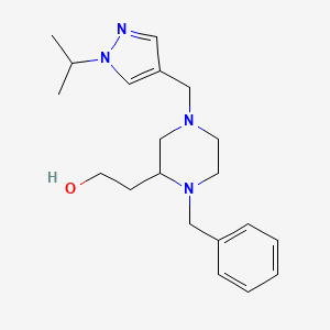 molecular formula C20H30N4O B6137784 2-{1-benzyl-4-[(1-isopropyl-1H-pyrazol-4-yl)methyl]-2-piperazinyl}ethanol 