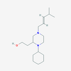 molecular formula C18H34N2O B6137799 2-{1-cyclohexyl-4-[(2E)-4-methyl-2-penten-1-yl]-2-piperazinyl}ethanol 