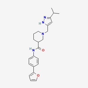 molecular formula C23H28N4O2 B6137805 N-[4-(2-furyl)phenyl]-1-[(5-isopropyl-1H-pyrazol-3-yl)methyl]-3-piperidinecarboxamide 