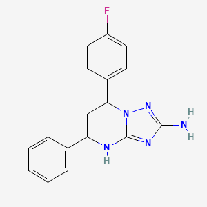 molecular formula C17H16FN5 B6137806 7-(4-fluorophenyl)-5-phenyl-4,5,6,7-tetrahydro[1,2,4]triazolo[1,5-a]pyrimidin-2-amine 