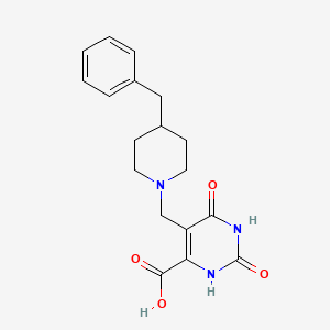 molecular formula C18H21N3O4 B6137809 5-[(4-benzyl-1-piperidinyl)methyl]-2,6-dioxo-1,2,3,6-tetrahydro-4-pyrimidinecarboxylic acid 