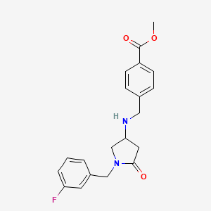 molecular formula C20H21FN2O3 B6137821 methyl 4-({[1-(3-fluorobenzyl)-5-oxo-3-pyrrolidinyl]amino}methyl)benzoate 
