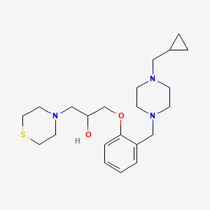 molecular formula C22H35N3O2S B6137829 1-(2-{[4-(cyclopropylmethyl)-1-piperazinyl]methyl}phenoxy)-3-(4-thiomorpholinyl)-2-propanol 