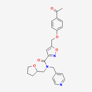 molecular formula C24H25N3O5 B6137836 5-[(4-acetylphenoxy)methyl]-N-(4-pyridinylmethyl)-N-(tetrahydro-2-furanylmethyl)-3-isoxazolecarboxamide 