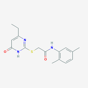 molecular formula C16H19N3O2S B6137864 N-(2,5-dimethylphenyl)-2-[(4-ethyl-6-oxo-1,6-dihydro-2-pyrimidinyl)thio]acetamide 