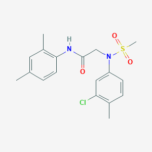 molecular formula C18H21ClN2O3S B6137868 N~2~-(3-chloro-4-methylphenyl)-N~1~-(2,4-dimethylphenyl)-N~2~-(methylsulfonyl)glycinamide 