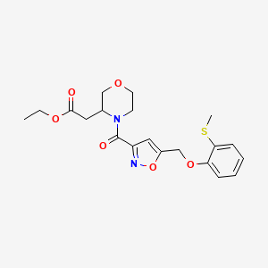 molecular formula C20H24N2O6S B6137876 ethyl {4-[(5-{[2-(methylthio)phenoxy]methyl}-3-isoxazolyl)carbonyl]-3-morpholinyl}acetate 