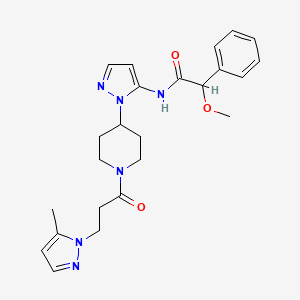 molecular formula C24H30N6O3 B6137887 2-methoxy-N-(1-{1-[3-(5-methyl-1H-pyrazol-1-yl)propanoyl]-4-piperidinyl}-1H-pyrazol-5-yl)-2-phenylacetamide 