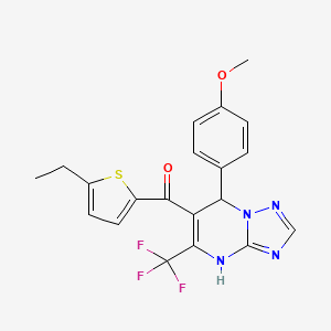 molecular formula C20H17F3N4O2S B6137892 (5-ethyl-2-thienyl)[7-(4-methoxyphenyl)-5-(trifluoromethyl)-4,7-dihydro[1,2,4]triazolo[1,5-a]pyrimidin-6-yl]methanone 