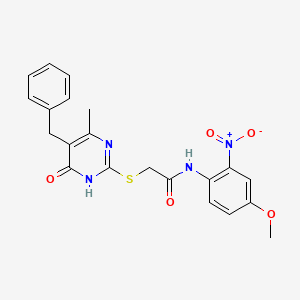 2-[(5-benzyl-4-hydroxy-6-methyl-2-pyrimidinyl)thio]-N-(4-methoxy-2-nitrophenyl)acetamide