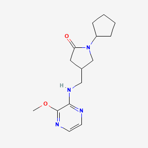 molecular formula C15H22N4O2 B6137901 1-cyclopentyl-4-{[(3-methoxy-2-pyrazinyl)amino]methyl}-2-pyrrolidinone 