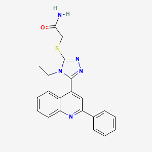 molecular formula C21H19N5OS B6137907 2-{[4-ethyl-5-(2-phenyl-4-quinolinyl)-4H-1,2,4-triazol-3-yl]thio}acetamide 