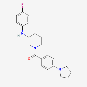 molecular formula C22H26FN3O B6137913 N-(4-fluorophenyl)-1-[4-(1-pyrrolidinyl)benzoyl]-3-piperidinamine 