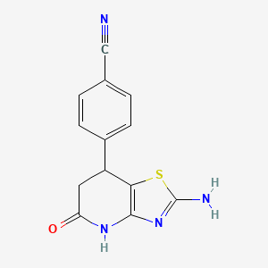 molecular formula C13H10N4OS B6137918 4-(2-amino-5-oxo-4,5,6,7-tetrahydro[1,3]thiazolo[4,5-b]pyridin-7-yl)benzonitrile 