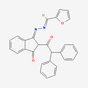 molecular formula C28H20N2O3 B6137925 2-furaldehyde [2-(diphenylacetyl)-3-oxo-2,3-dihydro-1H-inden-1-ylidene]hydrazone 