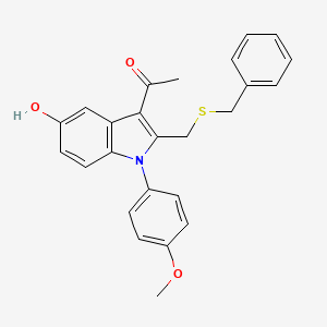 molecular formula C25H23NO3S B6137934 1-[2-[(benzylthio)methyl]-5-hydroxy-1-(4-methoxyphenyl)-1H-indol-3-yl]ethanone 