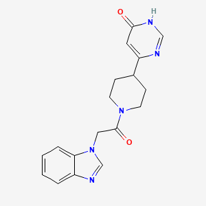 molecular formula C18H19N5O2 B6137955 6-[1-(1H-benzimidazol-1-ylacetyl)piperidin-4-yl]pyrimidin-4(3H)-one 