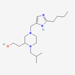 molecular formula C18H34N4O B6137971 2-{4-[(2-butyl-1H-imidazol-4-yl)methyl]-1-isobutyl-2-piperazinyl}ethanol 