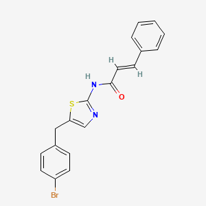 molecular formula C19H15BrN2OS B6138015 N-[5-(4-bromobenzyl)-1,3-thiazol-2-yl]-3-phenylacrylamide 