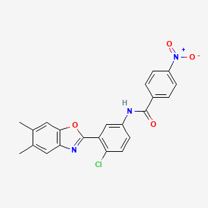 molecular formula C22H16ClN3O4 B6138017 N-[4-chloro-3-(5,6-dimethyl-1,3-benzoxazol-2-yl)phenyl]-4-nitrobenzamide 