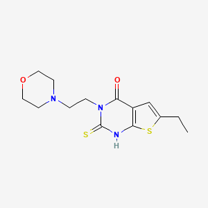 molecular formula C14H19N3O2S2 B6138068 6-ethyl-2-mercapto-3-[2-(4-morpholinyl)ethyl]thieno[2,3-d]pyrimidin-4(3H)-one 