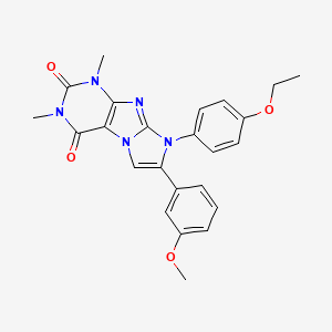 molecular formula C24H23N5O4 B6138092 8-(4-ethoxyphenyl)-7-(3-methoxyphenyl)-1,3-dimethyl-1H-imidazo[2,1-f]purine-2,4(3H,8H)-dione 