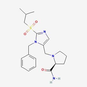 molecular formula C20H28N4O3S B6138141 1-{[1-benzyl-2-(isobutylsulfonyl)-1H-imidazol-5-yl]methyl}-L-prolinamide 