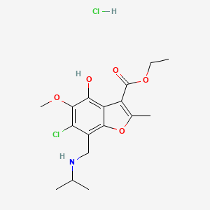molecular formula C17H23Cl2NO5 B6138154 ethyl 6-chloro-4-hydroxy-7-[(isopropylamino)methyl]-5-methoxy-2-methyl-1-benzofuran-3-carboxylate hydrochloride 