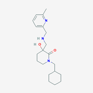 molecular formula C20H31N3O2 B6138170 1-(cyclohexylmethyl)-3-hydroxy-3-({[(6-methyl-2-pyridinyl)methyl]amino}methyl)-2-piperidinone 