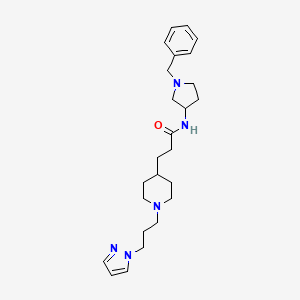 molecular formula C25H37N5O B6138194 N-(1-benzyl-3-pyrrolidinyl)-3-{1-[3-(1H-pyrazol-1-yl)propyl]-4-piperidinyl}propanamide 