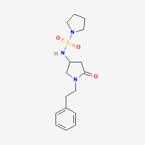 molecular formula C16H23N3O3S B6138205 N-[5-oxo-1-(2-phenylethyl)-3-pyrrolidinyl]-1-pyrrolidinesulfonamide 