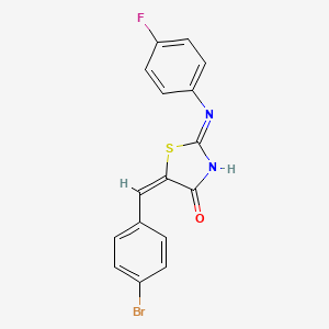 molecular formula C16H10BrFN2OS B6138221 5-(4-bromobenzylidene)-2-[(4-fluorophenyl)amino]-1,3-thiazol-4(5H)-one 