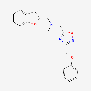 molecular formula C20H21N3O3 B6138244 (2,3-dihydro-1-benzofuran-2-ylmethyl)methyl{[3-(phenoxymethyl)-1,2,4-oxadiazol-5-yl]methyl}amine 