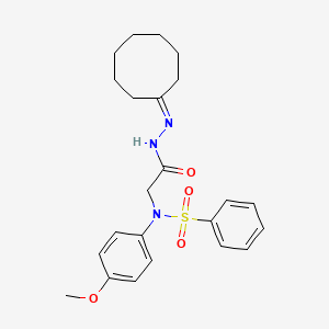 molecular formula C23H29N3O4S B6138261 N-[2-(2-cyclooctylidenehydrazino)-2-oxoethyl]-N-(4-methoxyphenyl)benzenesulfonamide 